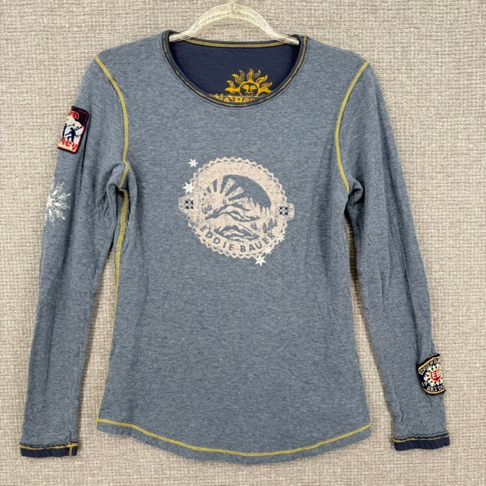 Vtg Eddie Bauer Sun Valley Ski Top Women S Blue Gorpcore